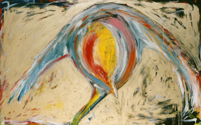 Naidos's bird, mixed media on large canvas , 97, available