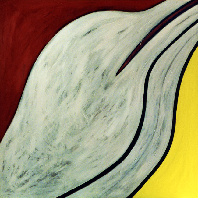 Naidos's bird, acrylic on large canvas, 2001, figurative abstract, expressive painting, sold