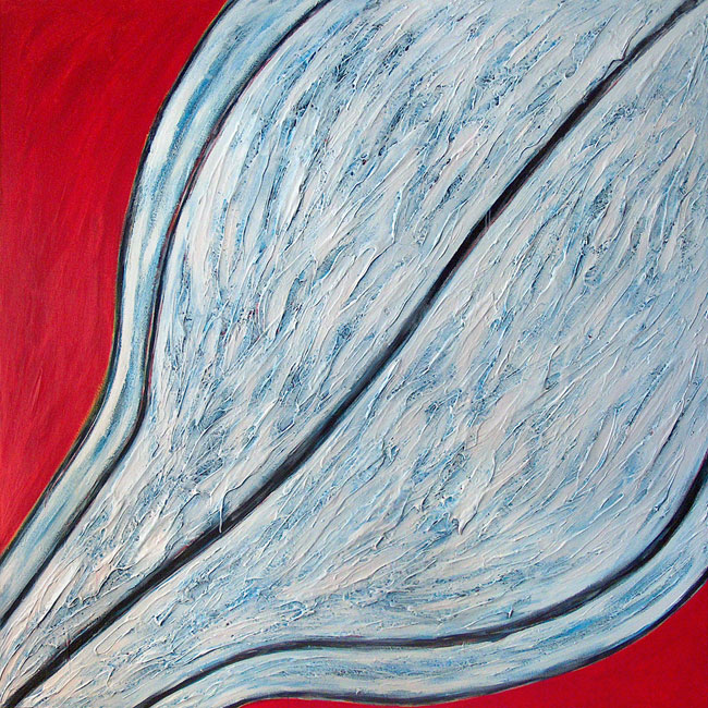 Naidos's bird, acrylic on large canvas, 2004, figurative abstract, expressive painting, the sky within